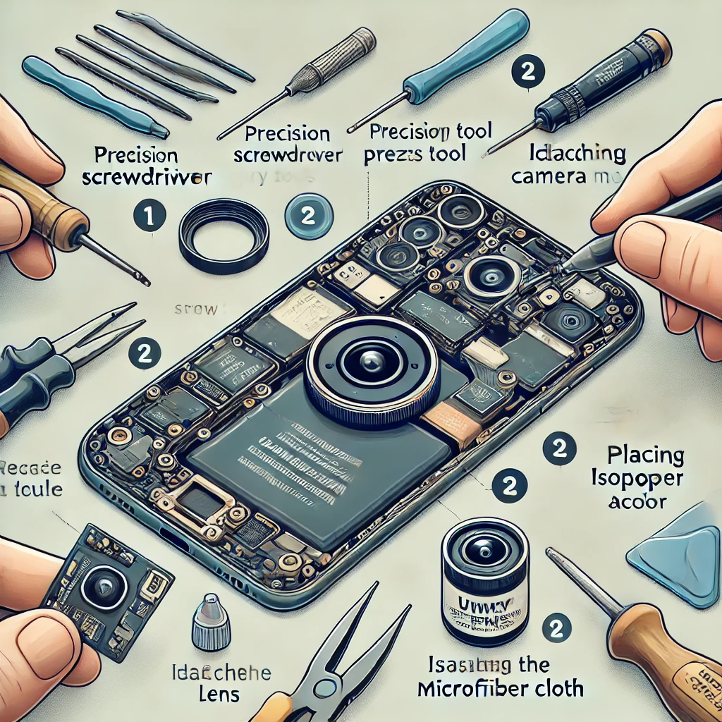 Reparasi Modul Kamera Belakang dengan Penggantian Lensa HP